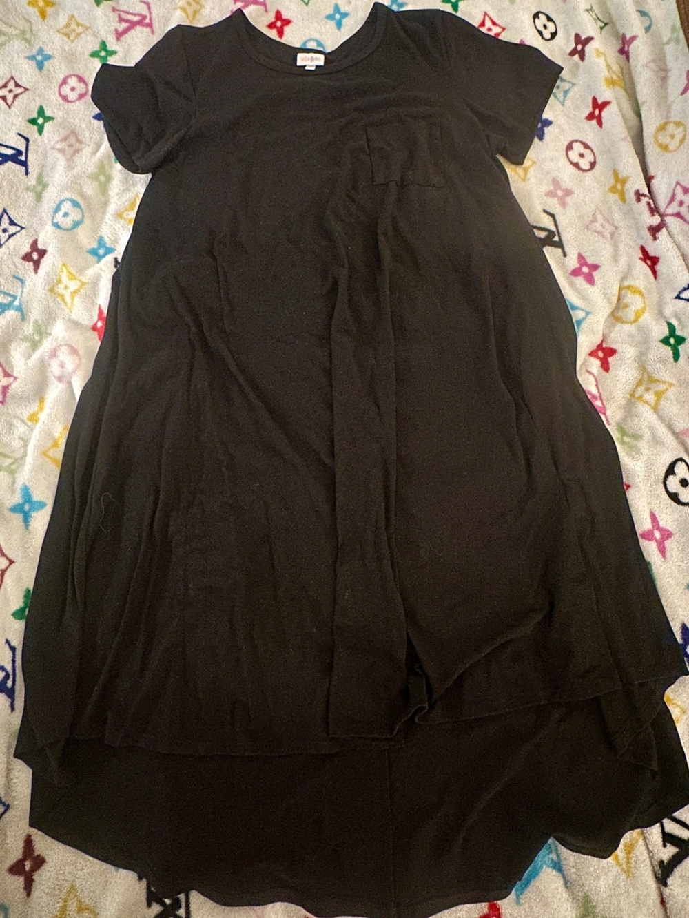 LuLaRoe Women’s Black A-line High-Low T-Shirt Dress